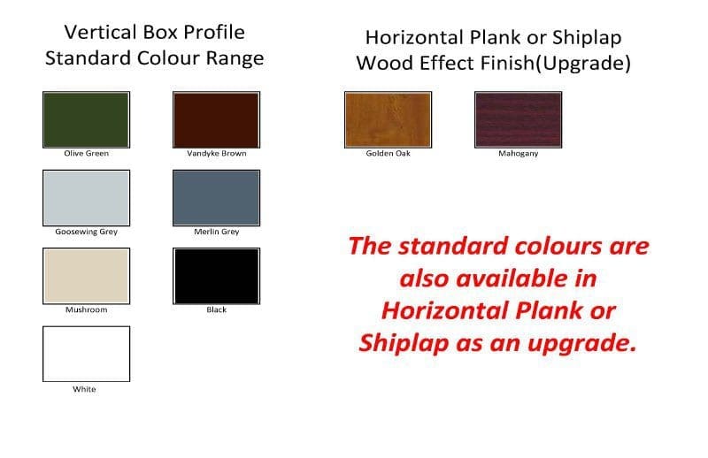 Shanette Sheds Colour Range Sign for Bronze and Silver ranges