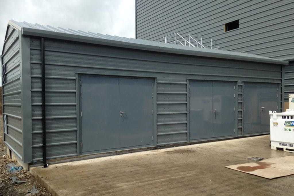 10.8m x 4m Gold Range Unit with Horizontal box profile cladding