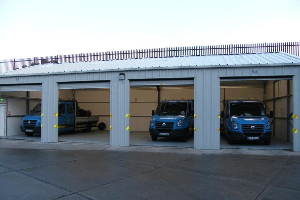 12.2m x 7m Gold Range vehicle storage unit for Dublin City Council