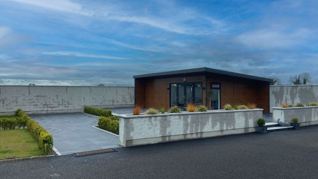 8 m × 5 m insulated steel garden room Dublin