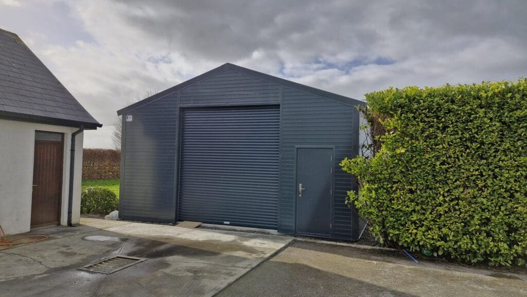 Insulated Steel Garage in Anthracite Grey