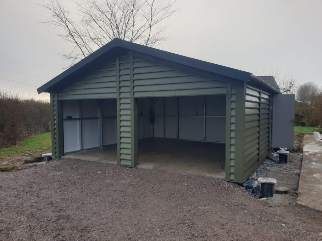 Bronze Range Plank Effect Steel Garages