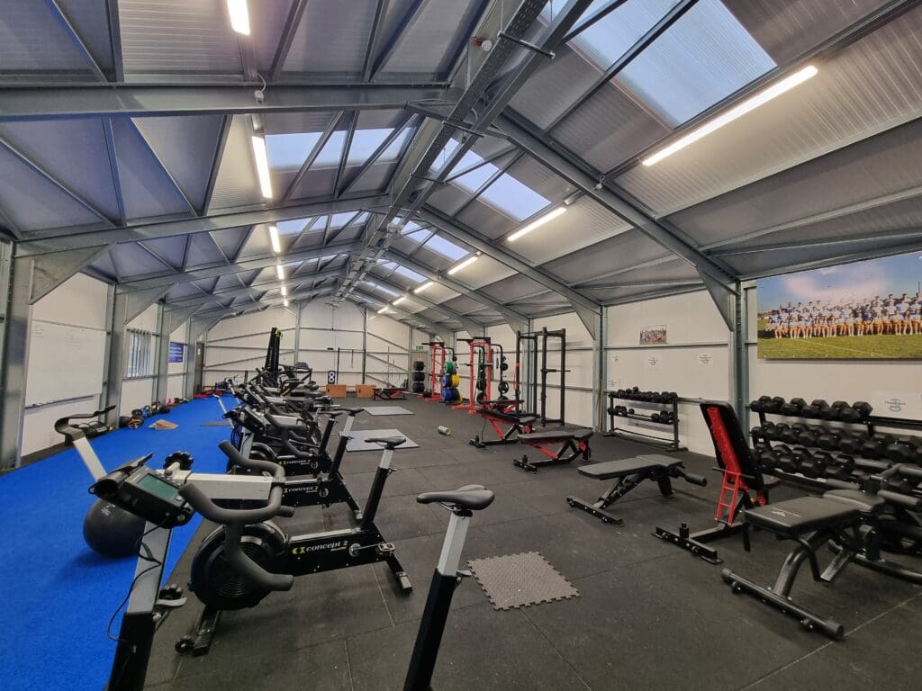 Internal of insulated steel gym for Athlone GAA